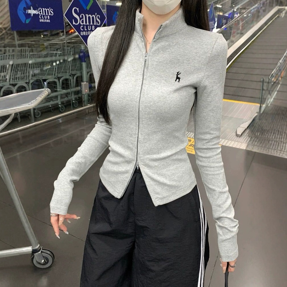 欧美风新款美式设计感半短外套