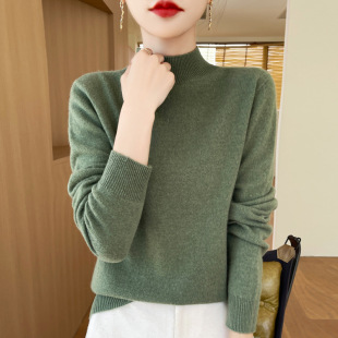 女修身 毛衣女半高领打底衫 一线成衣外贸单件 秋女士针织衫 新款
