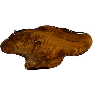 楠木缘金丝楠木金菊纹茶盘茶海水波纹阴沉木乌木小叶桢楠料根雕品
