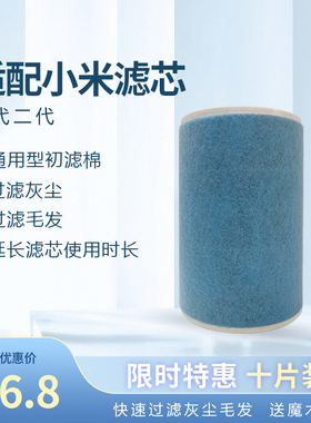 适配DIY小米一代二代滤芯蓝色G4初效静电棉过滤棉滤纸送魔术贴