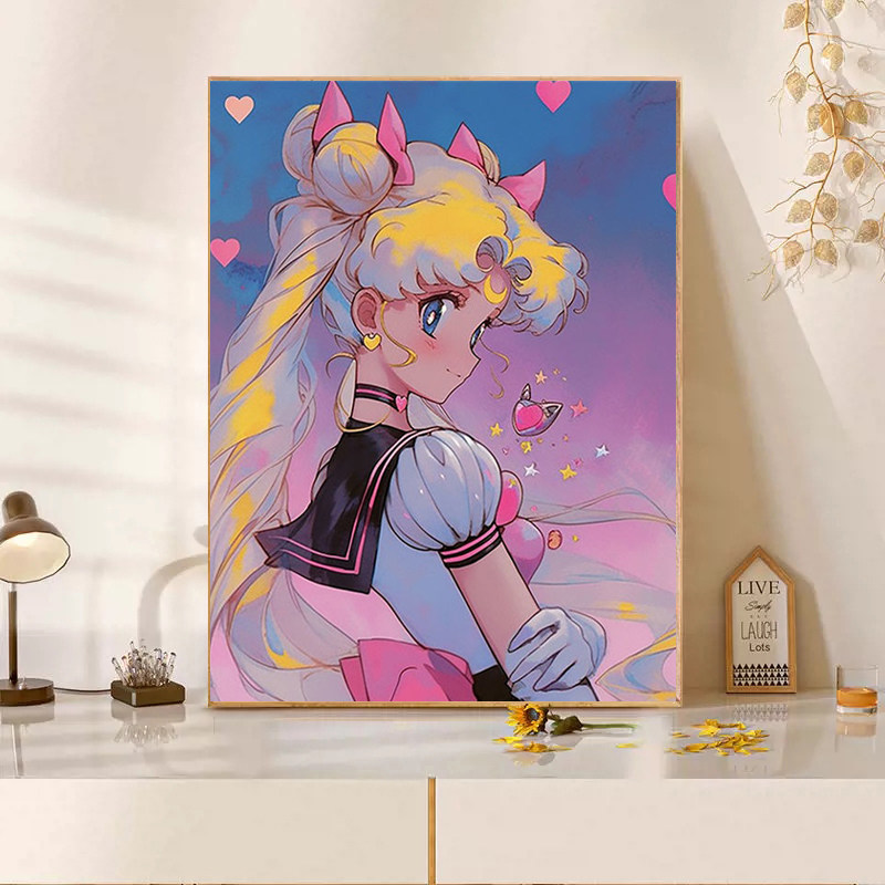 美少女战士十字绣2025年新款满钻手工diy贴钻带相框卧室钻石画,居家布艺,钻石绣,淘宝优惠券,粉丝福利购,淘宝优惠卷