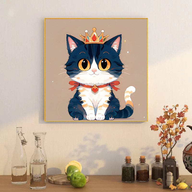 吾皇小猫咪十字绣2025新款钻石画5d满钻手工钻石贴画带相框装饰画,居家布艺,钻石绣,淘宝优惠券,粉丝福利购,淘宝优惠卷
