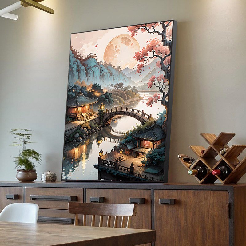 古风世外桃源钻石画2025新款满钻手工diy贴砖带相框小幅十字绣,居家布艺,钻石绣,淘宝优惠券,粉丝福利购,淘宝优惠卷