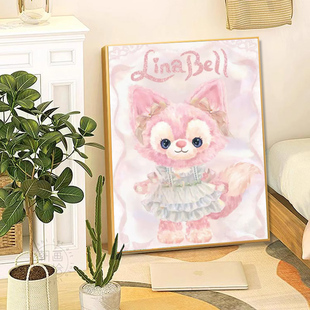 2025新款钻石画满钻玲娜贝儿小狐狸手工贴钻带框儿童卧室装饰画