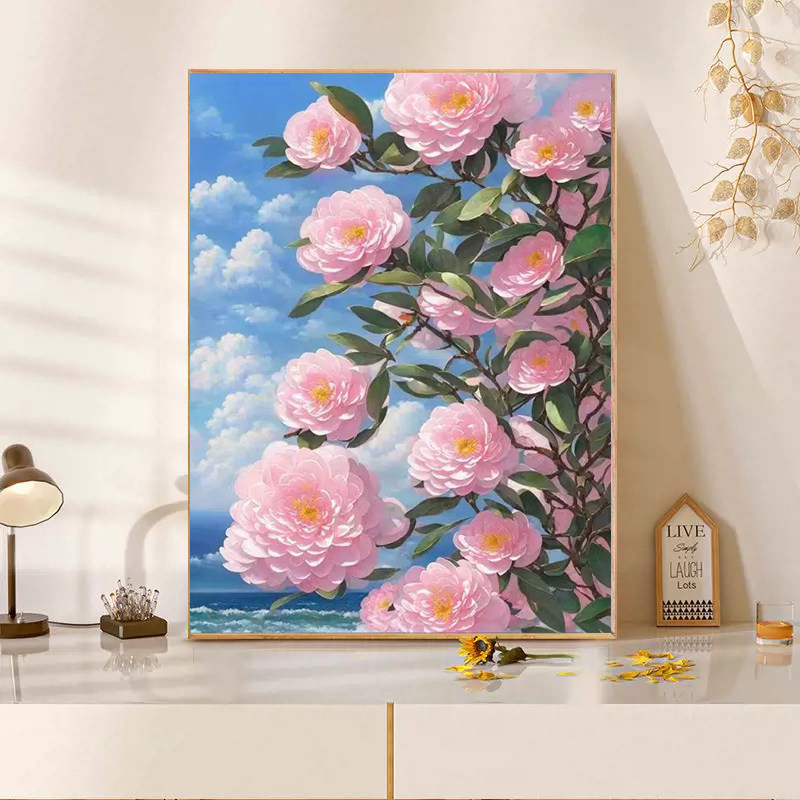 美丽月季玫瑰花钻石画2025新款满钻手工diy贴钻带相框卧室装饰画,居家布艺,钻石绣,淘宝优惠券,粉丝福利购,淘宝优惠卷