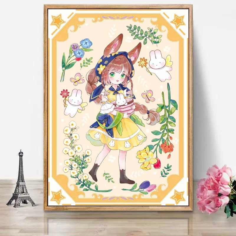 卡通游园惊梦人物钻石画2025年新款满钻手工点贴画带框卧室十字绣,居家布艺,钻石绣,淘宝优惠券,粉丝福利购,淘宝优惠卷