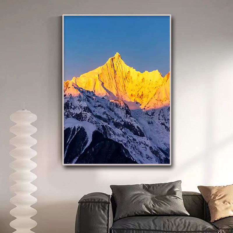 日照雪山顶风景十字绣2025新款5d满钻手工钻石贴画带框客厅十字绣,居家布艺,钻石绣,淘宝优惠券,粉丝福利购,淘宝优惠卷