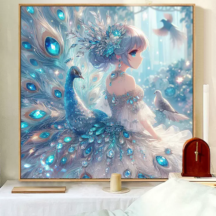超级好看孔雀少女2025新款钻石画