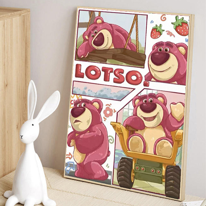 卡通草莓熊十字绣2025新款5d满钻手工diy钻石贴画带框卧室装饰画,居家布艺,钻石绣,淘宝优惠券,粉丝福利购,淘宝优惠卷