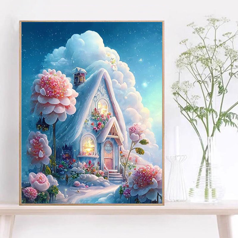 下雪唯美城堡风景钻石画2025新款5d满钻手工点贴砖带框客厅十字绣,居家布艺,钻石绣,淘宝优惠券,粉丝福利购,淘宝优惠卷