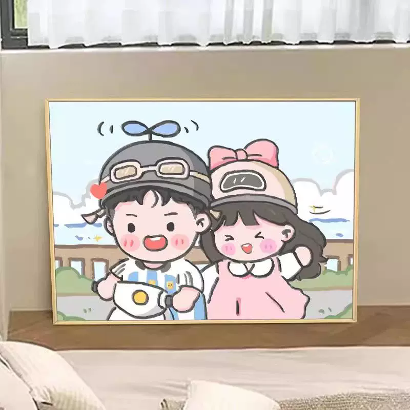 可爱卡通情侣2025新款钻石画diy手工贴满钻装饰画钻石绣