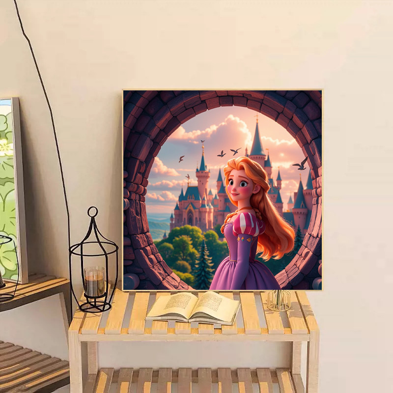 长发公主十字绣2025新款客厅卧室高颜值卡通人物钻石绣小幅钻石画,居家布艺,钻石绣,淘宝优惠券,粉丝福利购,淘宝优惠卷