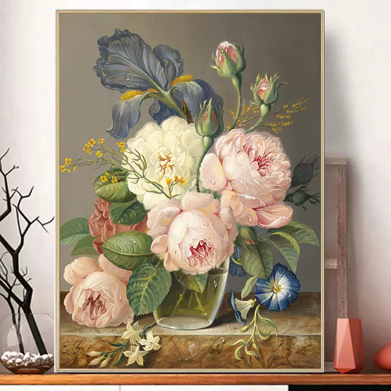 牡丹花花卉钻石画2025新款满手工diy钻石贴画带相框客厅装饰画,居家布艺,钻石绣,淘宝优惠券,粉丝福利购,淘宝优惠卷