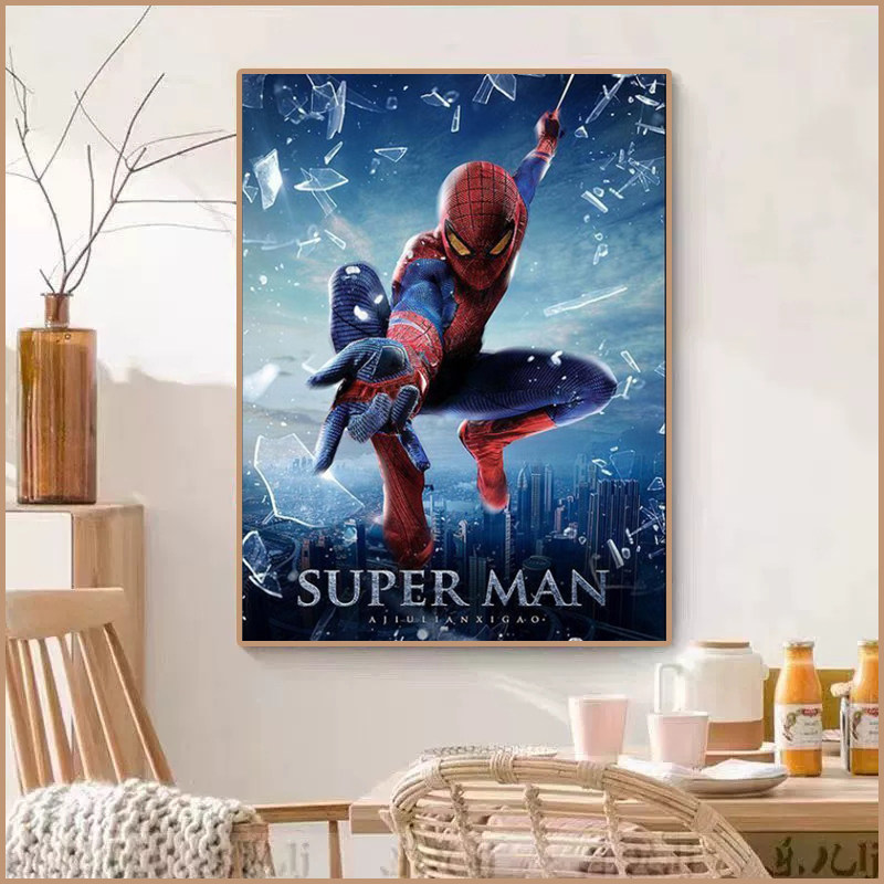 卡通蜘蛛侠钻石画2025新款满钻5d手工贴钻带相框儿童房十字绣,居家布艺,钻石绣,淘宝优惠券,粉丝福利购,淘宝优惠卷