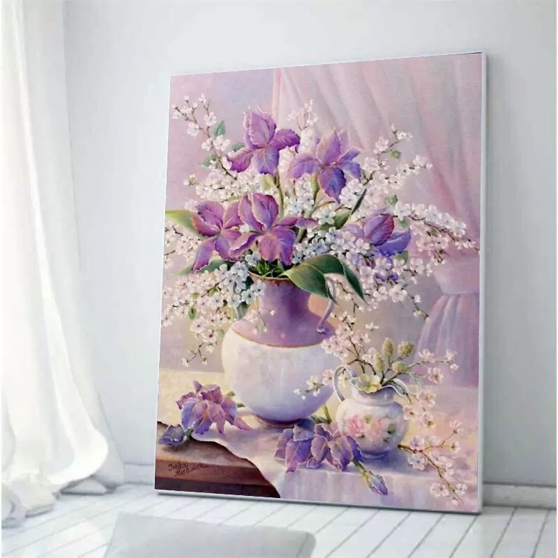 美丽紫色梨花钻石贴画2025新款满钻手工diy点贴钻带框客厅十字绣,居家布艺,钻石绣,淘宝优惠券,粉丝福利购,淘宝优惠卷