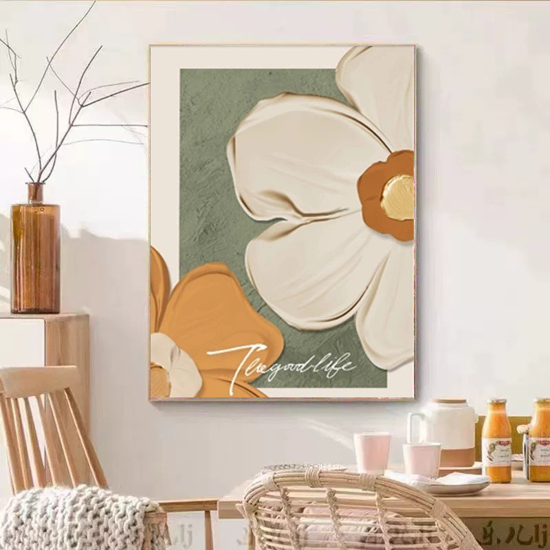 北欧奶油十字绣2025新款小菊花5d满钻手工钻石贴画带框客厅装饰画,居家布艺,钻石绣,淘宝优惠券,粉丝福利购,淘宝优惠卷