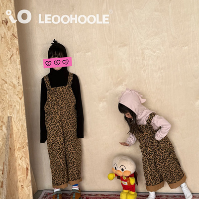 LEOOHOOLE | 哦哦乐  qiao可爱时髦豹纹松垮背带裤