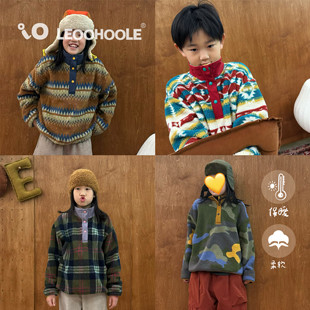 LEOOHOOLE | 哦哦乐 节日氛围小立领奥粒绒印花保暖卫衣