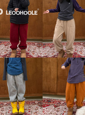 LEOOHOOLE | 哦哦乐 远红外蓄热抗静电新年红摇粒绒束脚裤运动裤