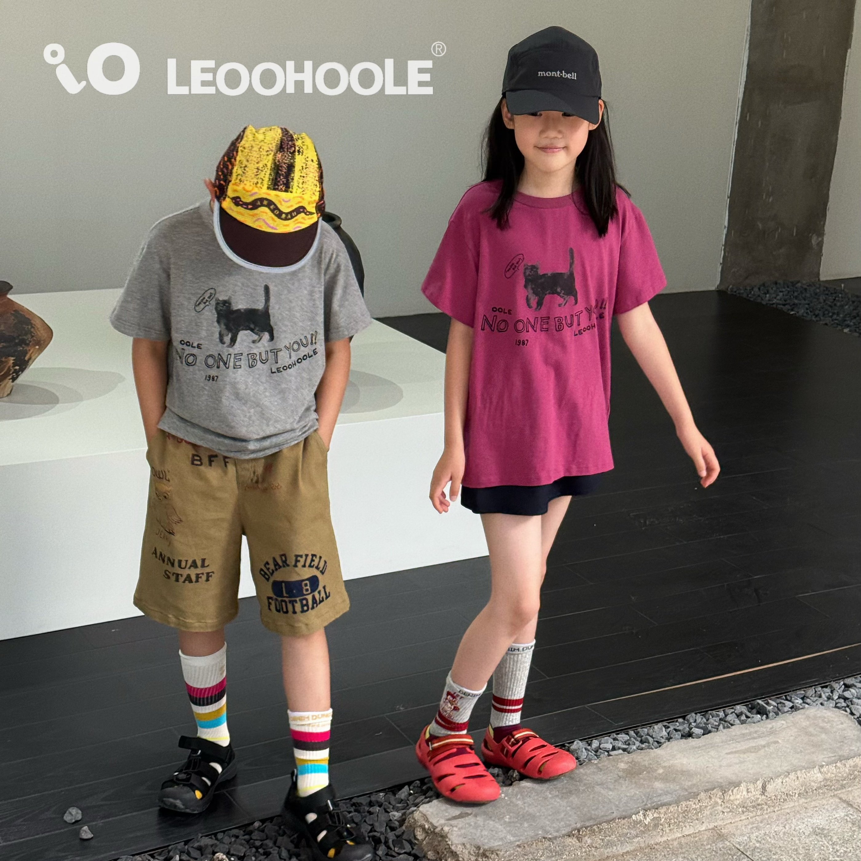 LEOOHOOLE | 哦哦乐 小猫印花短袖T恤图片