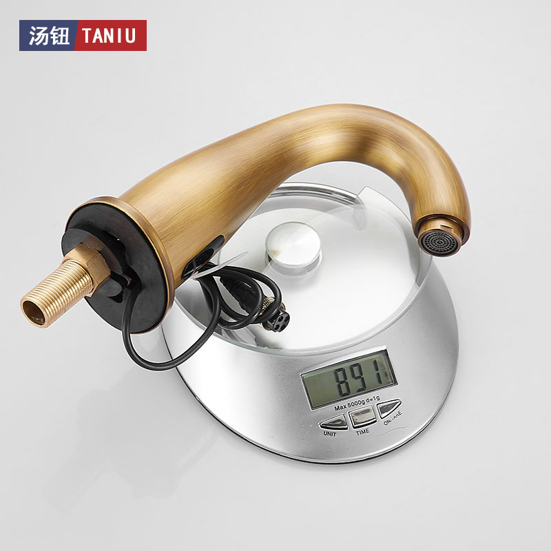 古全自动感应单冷洗手器全铜复古智能红外线冷热面盆水龙头