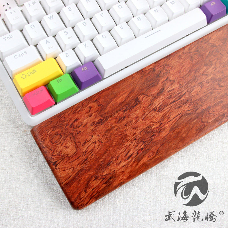 精选鬼脸纹花梨瘿木键盘手托实木机械键盘掌托鼠标托护木质手腕托