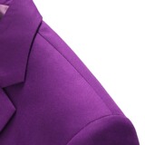 主推男士大码西服两件套双排扣纯8色支架外贸跨境7110-紫色p145，男装西服，星座1616