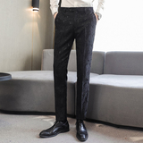 主推男士工作服大码修身西裤婚礼时尚外贸跨境U8660黑色p80，男装西裤，星座1616