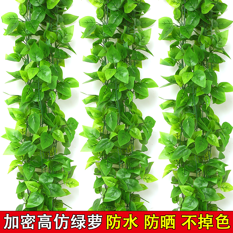 仿真藤条绿萝叶子塑料假树叶吊顶装饰花藤蔓绿植空调管道遮挡绿叶