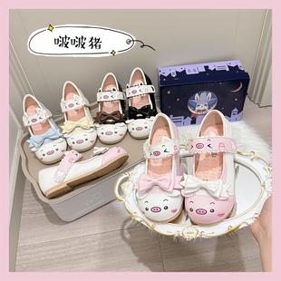 清仓【啵啵猪】波特比学院原创lolita鞋 室内平低圆头蝴蝶结lo鞋