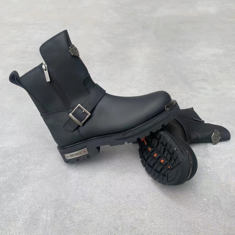 春秋机车靴男真皮骑行靴欧美