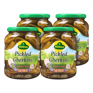 冠利酸黄瓜德国进口汉堡包沙拉配菜俄罗斯酸黄瓜片俄式小青瓜罐头