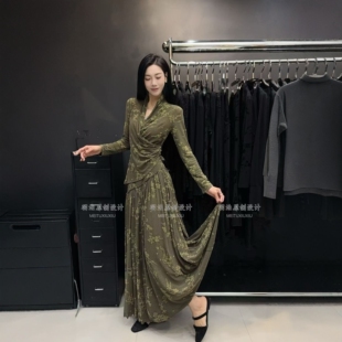 新中式国风上衣女高端植绒提花2026新款春季欧洲站显瘦国风t恤女