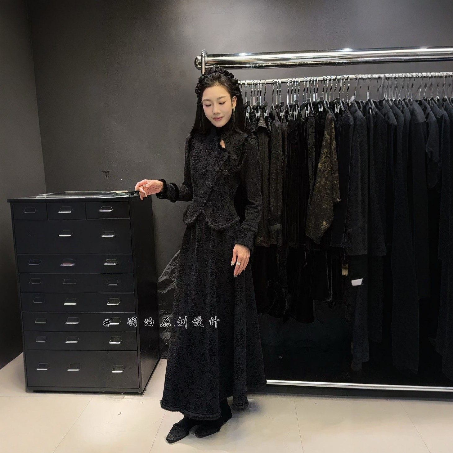 拼兔毛立领新中式衬衫女2025新款欧洲站改良国潮风时尚小众衬衣潮