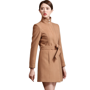 兴业银行工作服呢子大衣小个子毛呢外套女短款红色职业装2024冬装