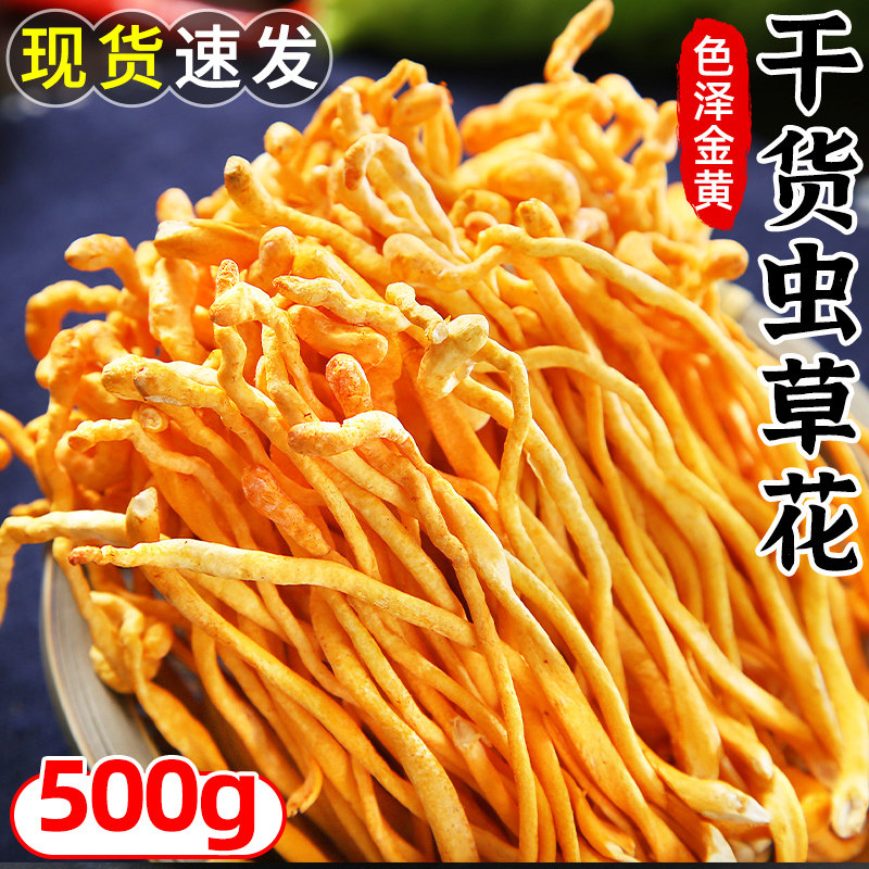 云南干货虫草花500g装干货特产金虫草菇孢子头冬虫花煲汤菌菇包邮