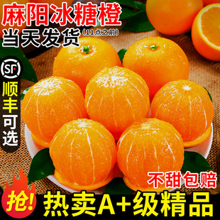 正宗湖南麻阳冰糖橙新鲜橙子水果10斤当季手剥甜橙果冻橙整箱包邮