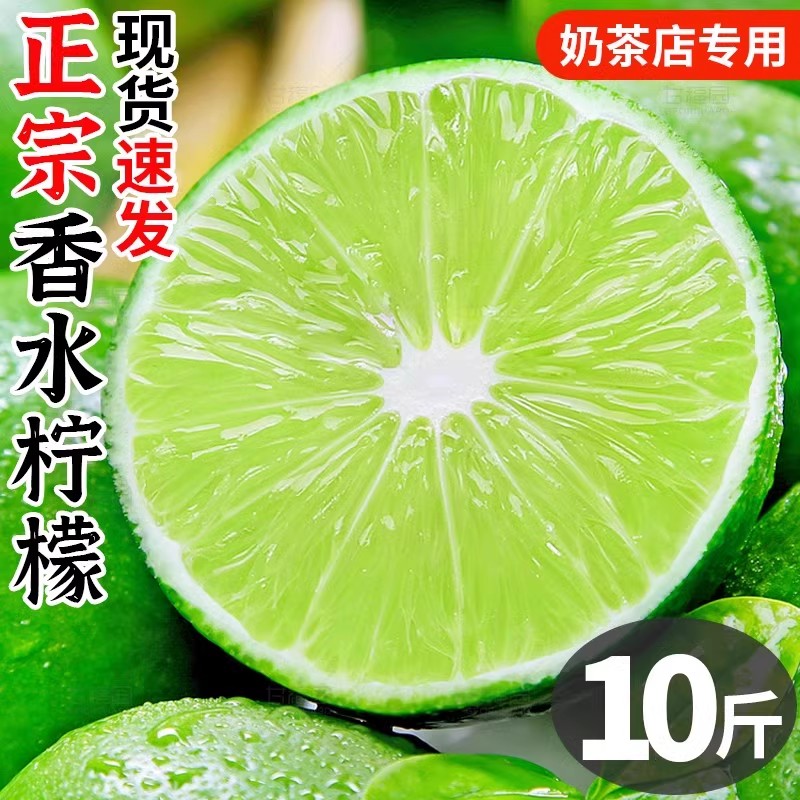 香水柠檬新鲜水果奶茶店专用当季广东无籽薄皮青柠檬10斤批发包邮