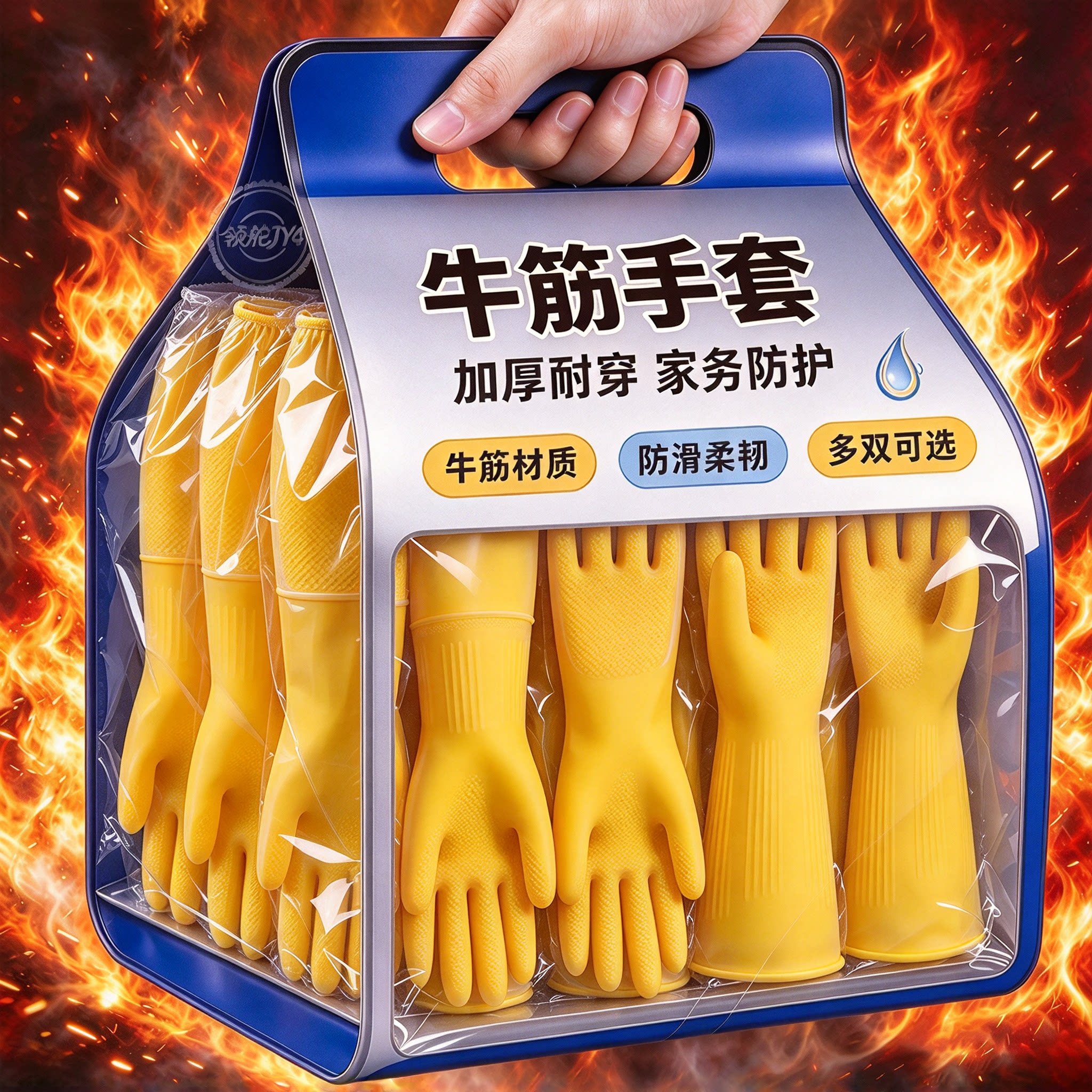 牛津防水耐磨加厚防护手套