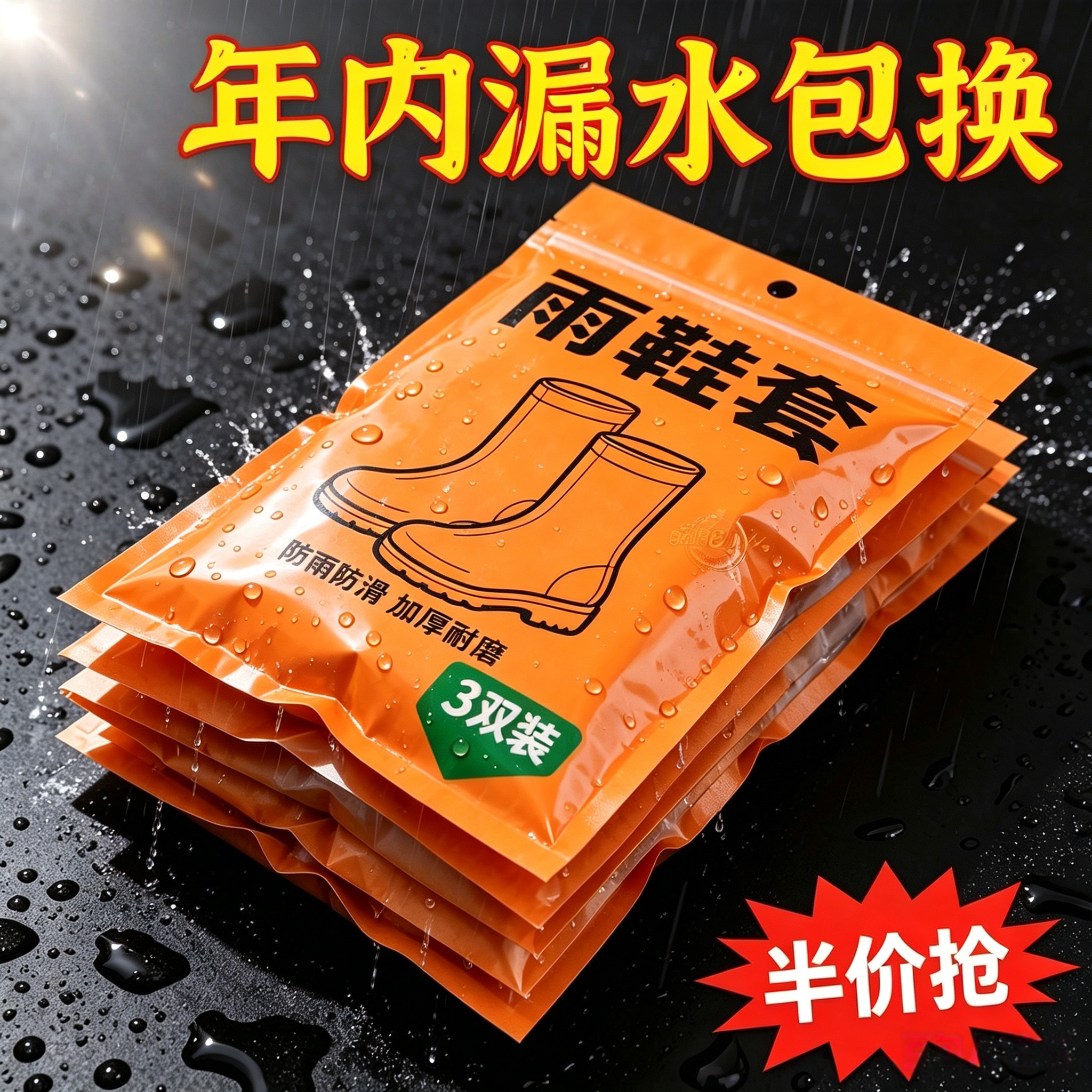 防水防滑耐磨雨鞋套徒步骑行