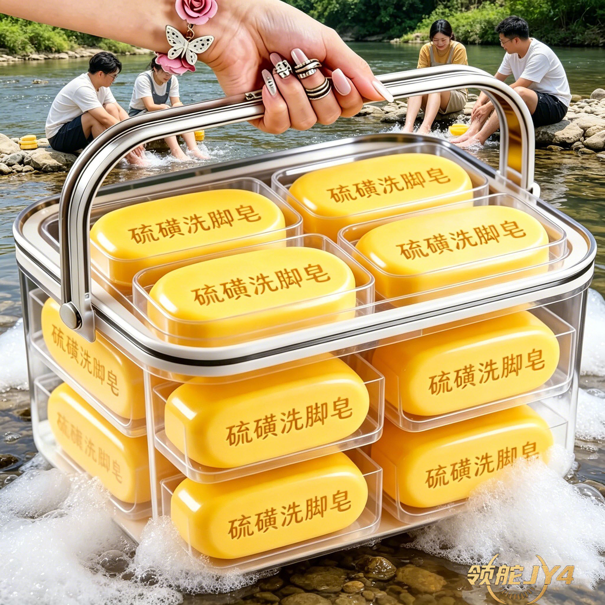 硫磺洗脚皂足部清洁香皂除臭清洁独立包装足浴香皂深层清洁多用途