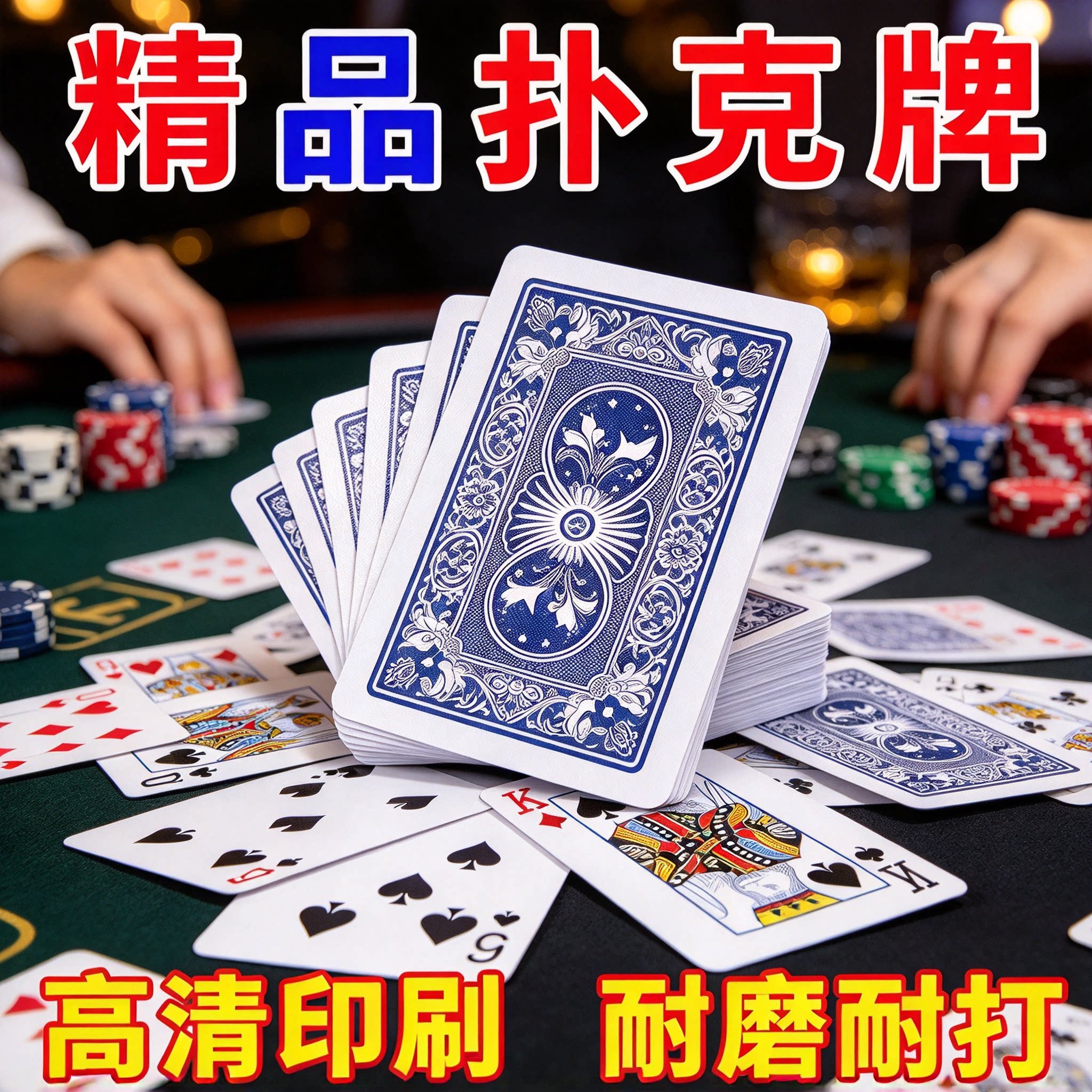 加厚扑克牌大字加硬纸牌塑料纸牌耐用高端uno麻将玩游戏厂家批发