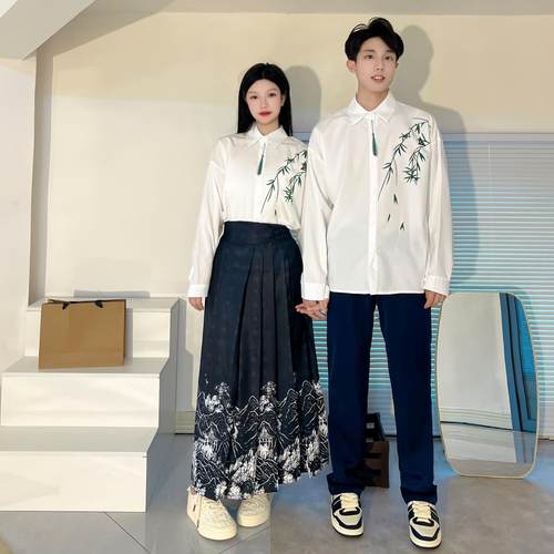 新中式班服汉服初中高中学生毕业照校服马面裙诗歌朗诵合唱演出服