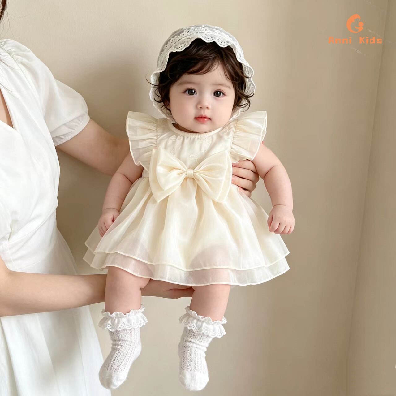 夏季薄款女宝宝飞袖礼服哈衣裙