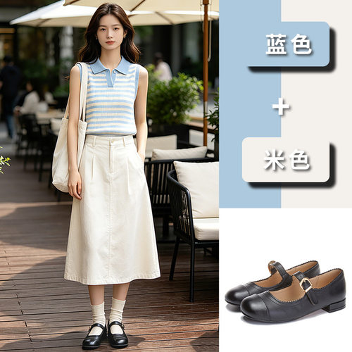 真皮玛丽珍鞋女2026夏季新款粗跟浅口单鞋女休闲时装鞋小香风女鞋