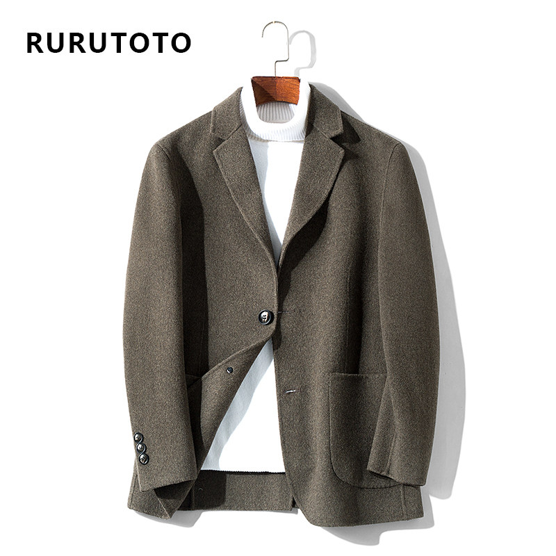 RURU＆TOTO双面呢男短款秋冬羊绒大衣呢子羊毛呢西服外套妮子韩版在类目 男装, 毛呢大衣中 - 来自Buy2taobao.com提供专业的淘宝代购服务