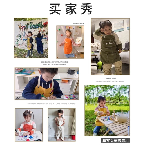 Японский детский фартук для рисования, хлопковый нагрудник, милые подтяжки для детского сада подходит для мужчин и женщин, делается под заказ, с печатью вашего логотипа