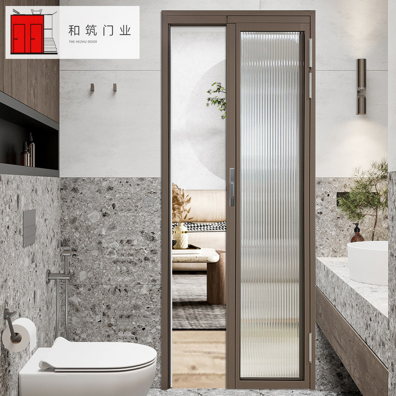 和筑门业厂家定制钛镁铝合金卫生间门厨房门玻璃推拉pd门平开pt门