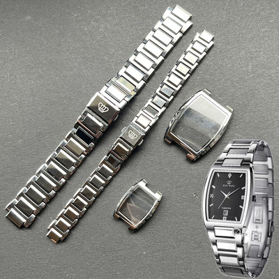 天王表钨钢表带蓝宝石玻璃表扣