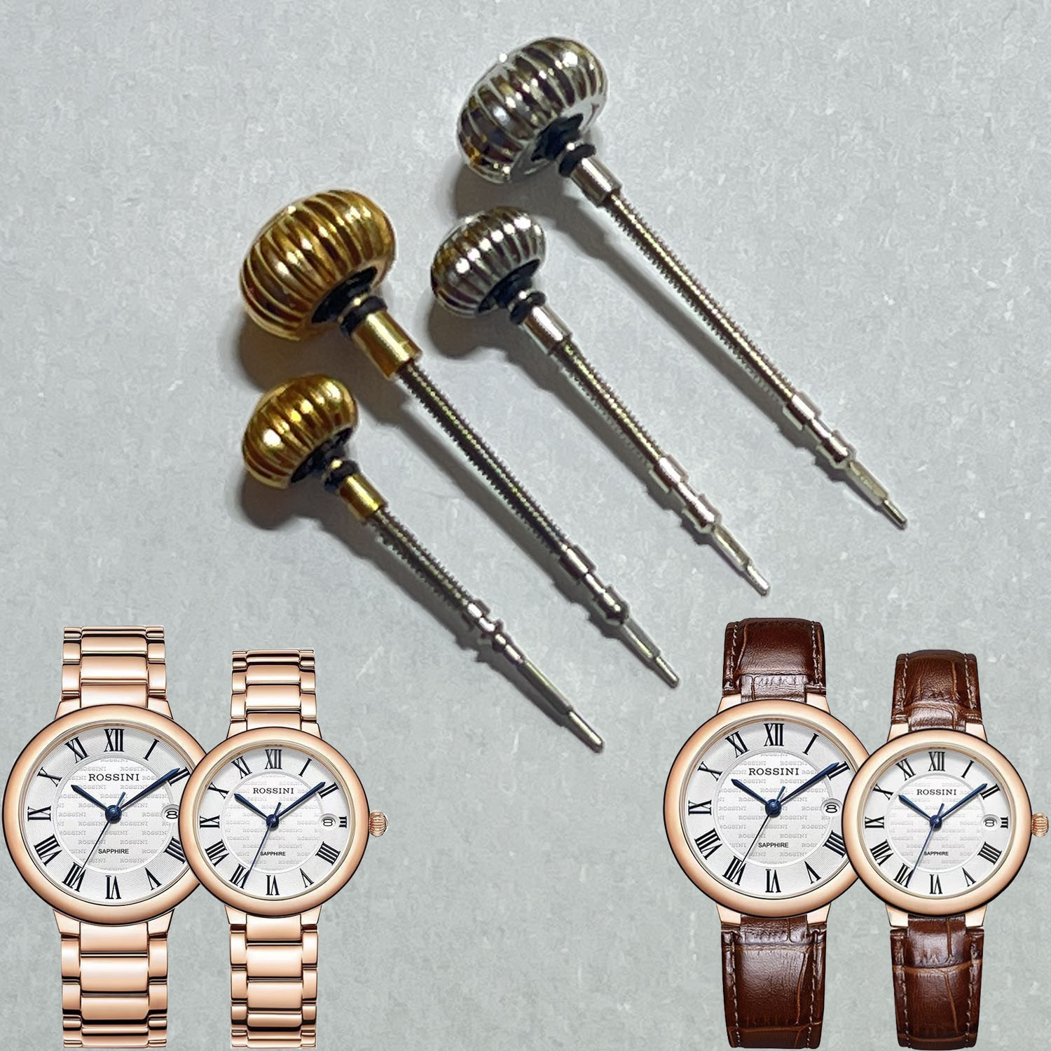 罗西尼5805原装把头玫瑰金南瓜形